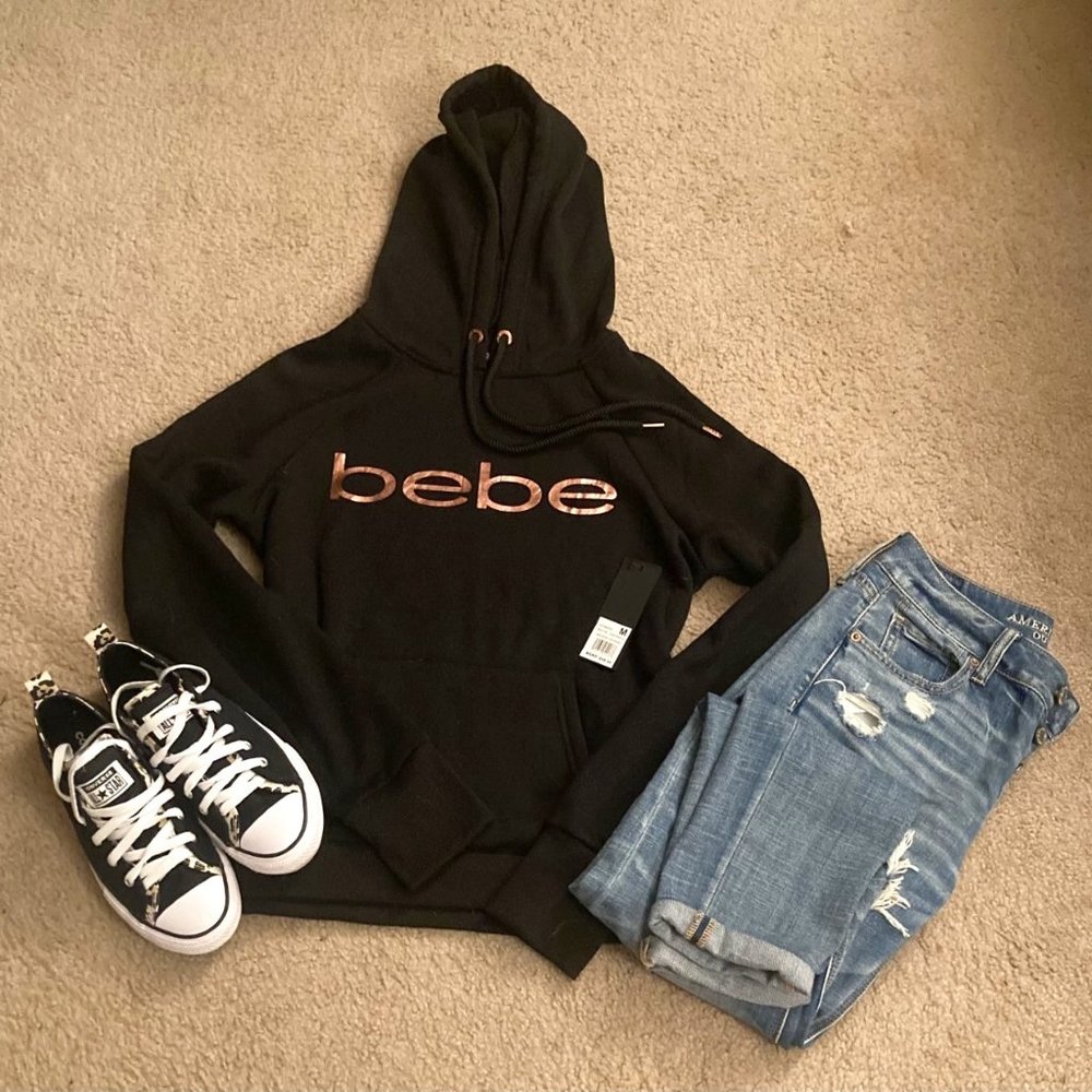 bebe Sport Hoodie with Rose Gold Logo